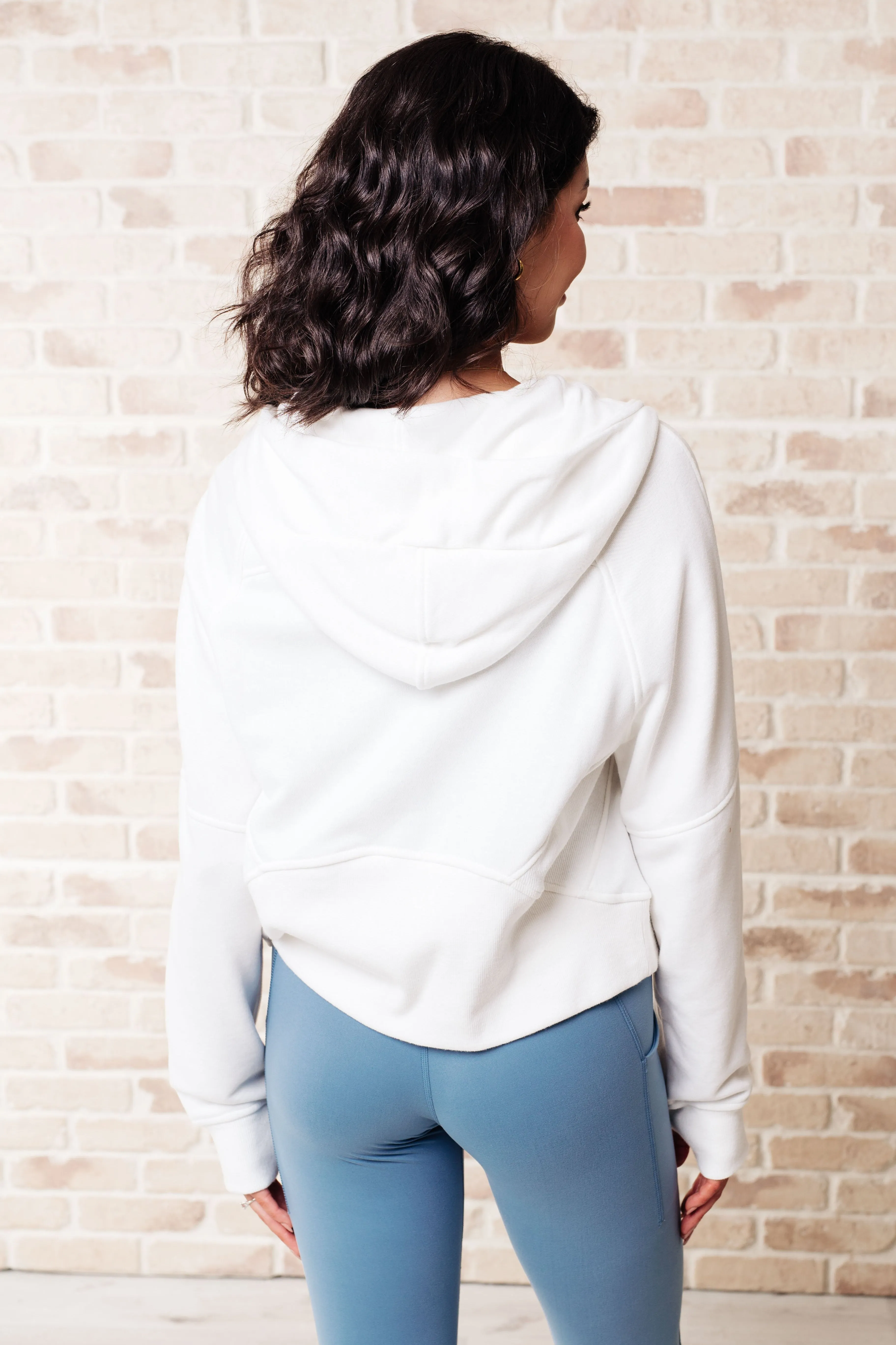 Working Up A Sweat Hooded Pullover in Off White